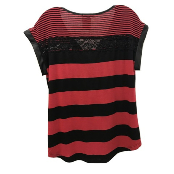 Pleione Striped Lace Bouse - Picture 2 of 2
